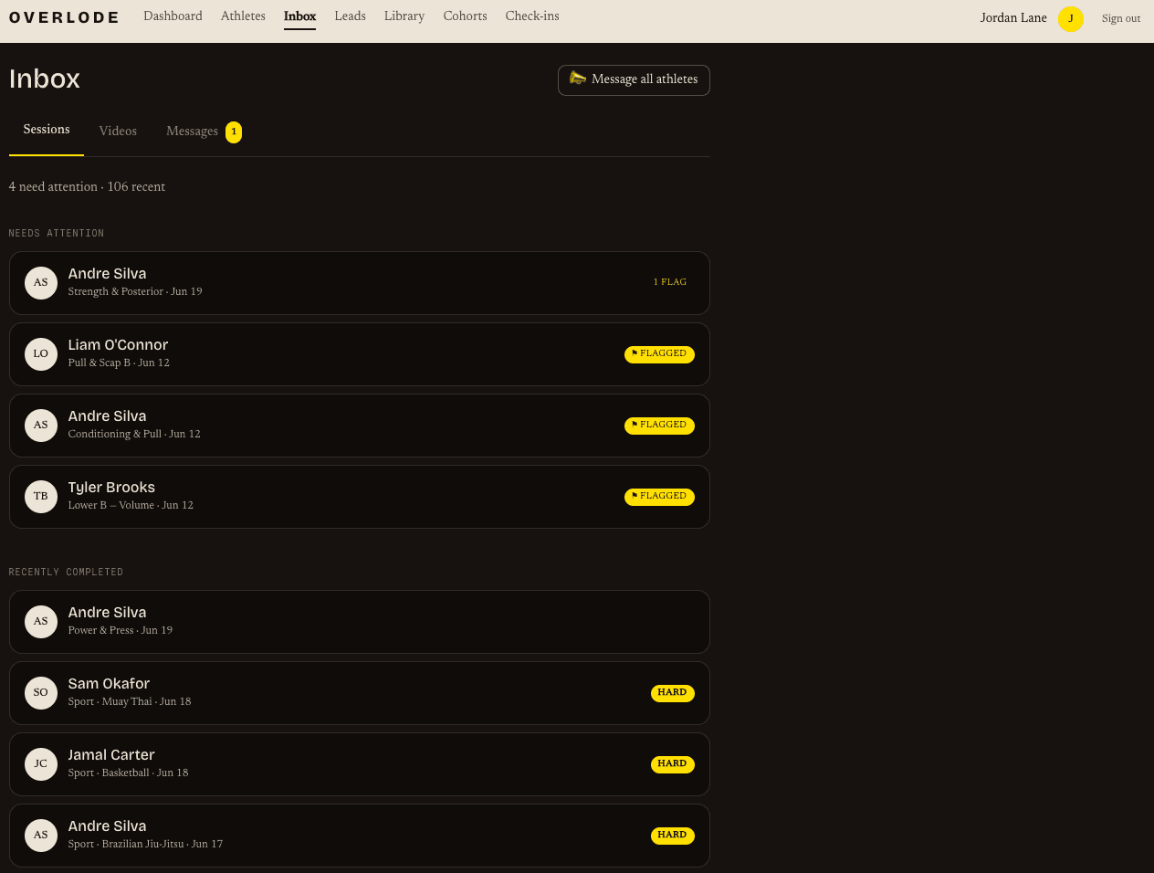 Inbox + video review queue